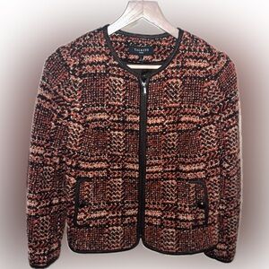Talbots Multicolor Wool-Blend Zip-Up Blazer – Chic & Elegant Fall Essential